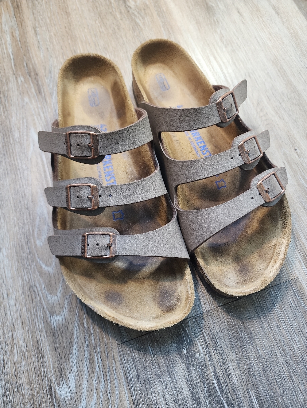 Birkenstock Soft Footbed Triple-Strap Cork Leather Size 42 / 11-11.5